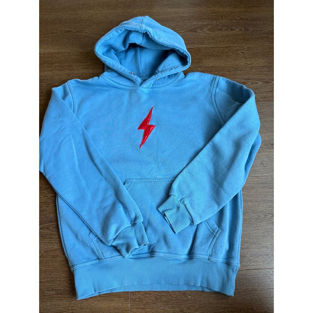 Bruce Bolt Youth Logo Hoodie Sweatshirt Light Blue Sz XL
